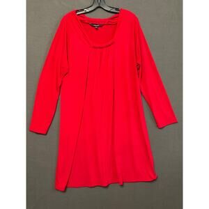 Chadwicks PXL Red Liquid Knit Dress Square Neck Stretch 90s Romantic